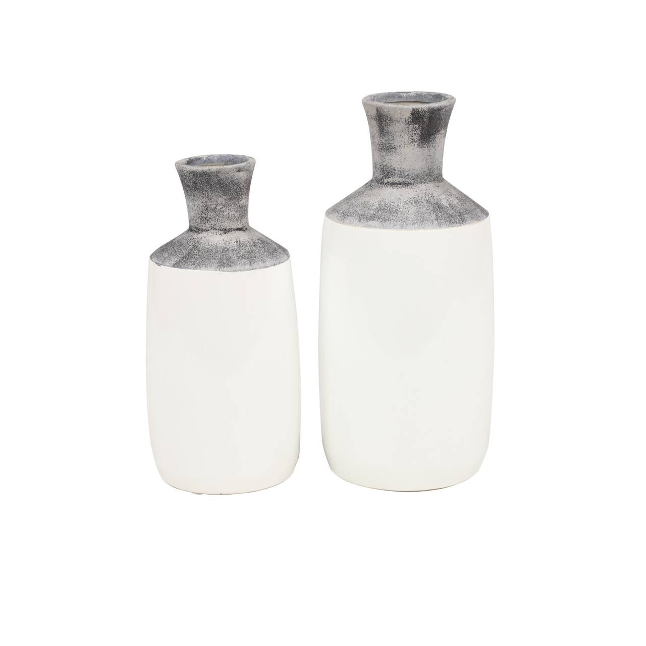 The Novogratz White Stoneware Coastal Style Vase Set